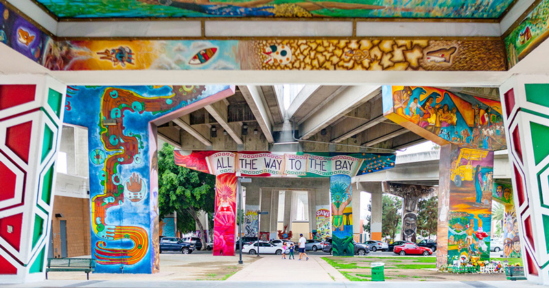 Street Art Graffiti Under Bridge At Chicano Park San Diego California