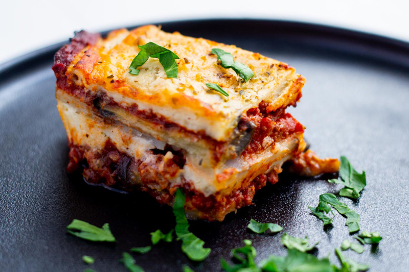 Moussaka On Dark Plate