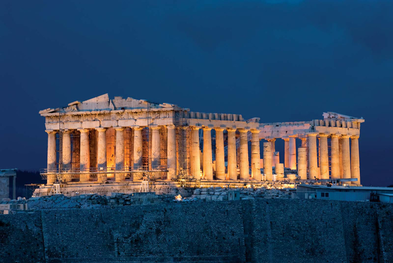  Night Time Acropolis Athens Greece