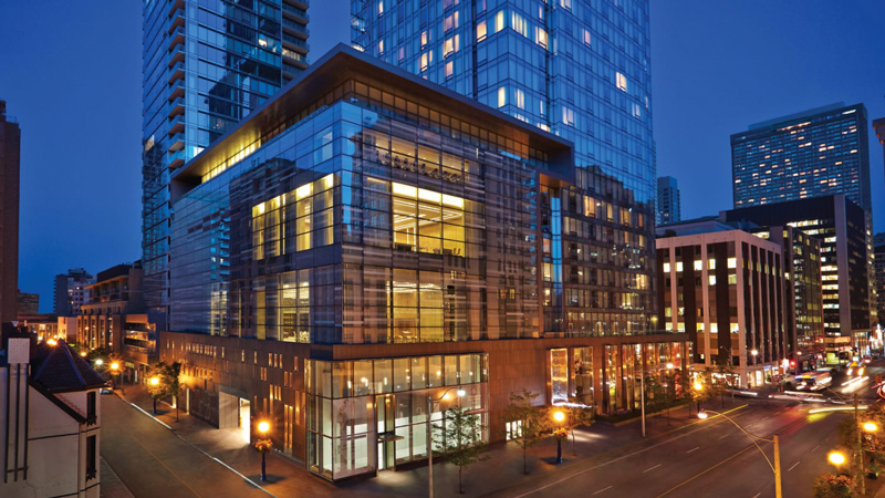 Night Time Photo Of The Four Seasons Hotel Toronto Canada