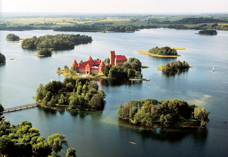 Sky View Of Trakai Castle Near Vilnius Lithuania