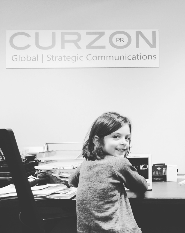 Farzana Baduel Daughter Sitting And Smiling For Camera At Curzon PR Office