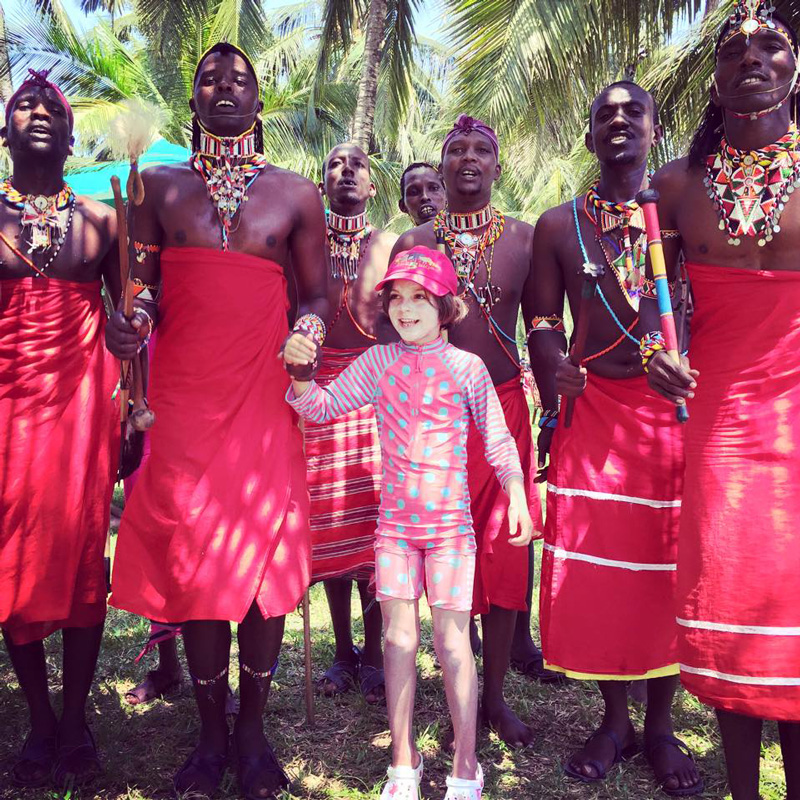 Farzana Baduel Daughter Holding Hand Of Tribesmen In Kenya Africa