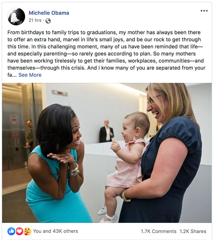 Facebook Post Of Michelle Obama Smiling At Mother And Baby