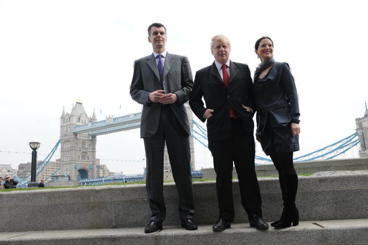 Olga Balakleets With Boris Johnson With Tower Bridge In The Background