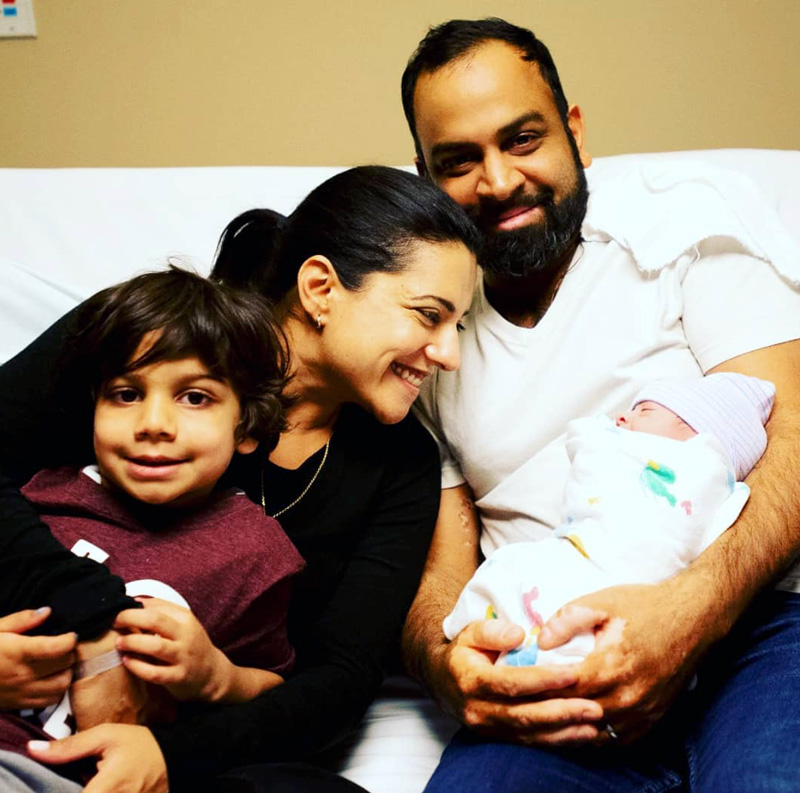 Reshma Saujani With Husband And Son Holding New Born Baby Son